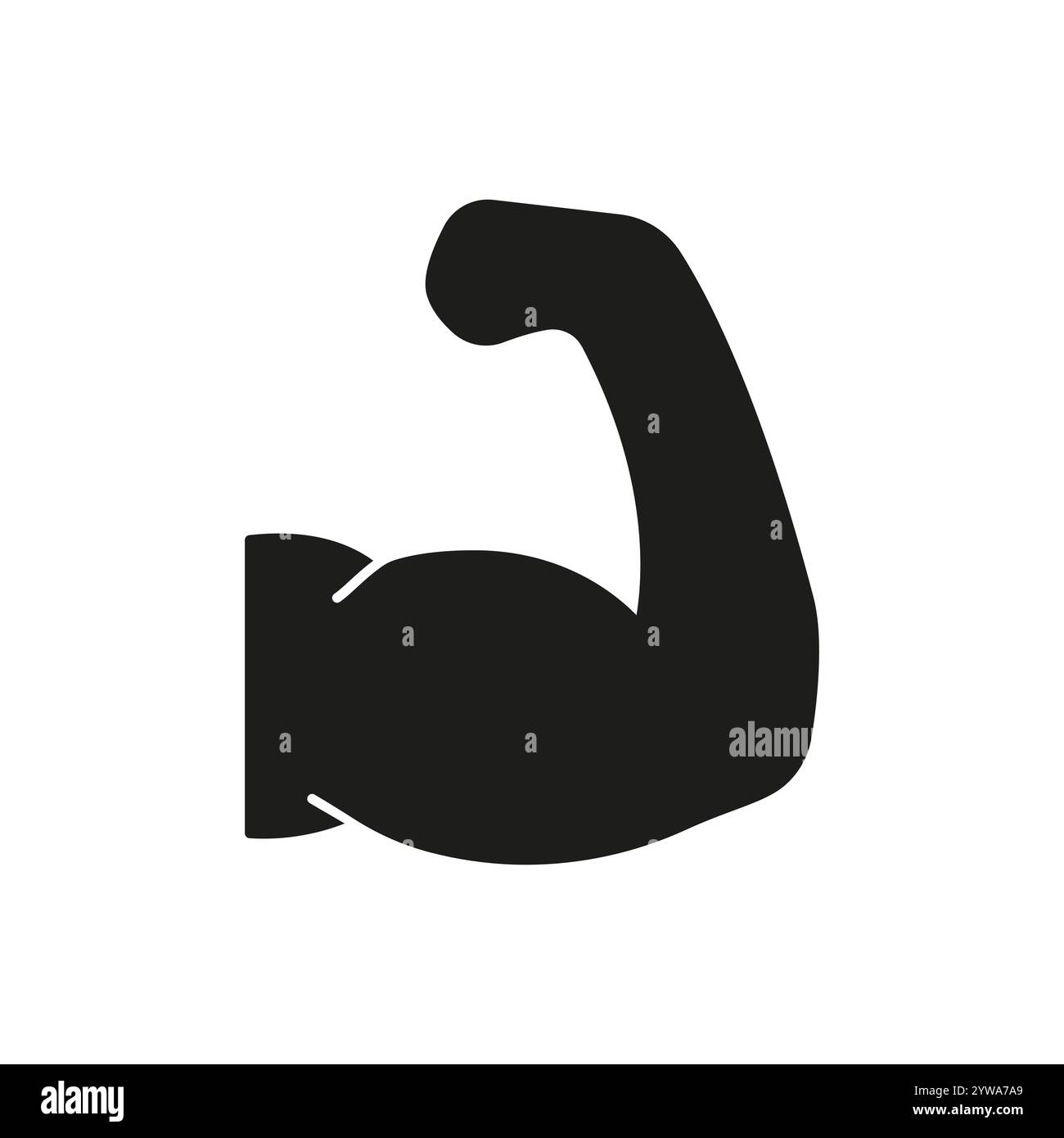 Flexed Muscle Arm Silhouette Icon, Symbolizing Physical Strength And ...