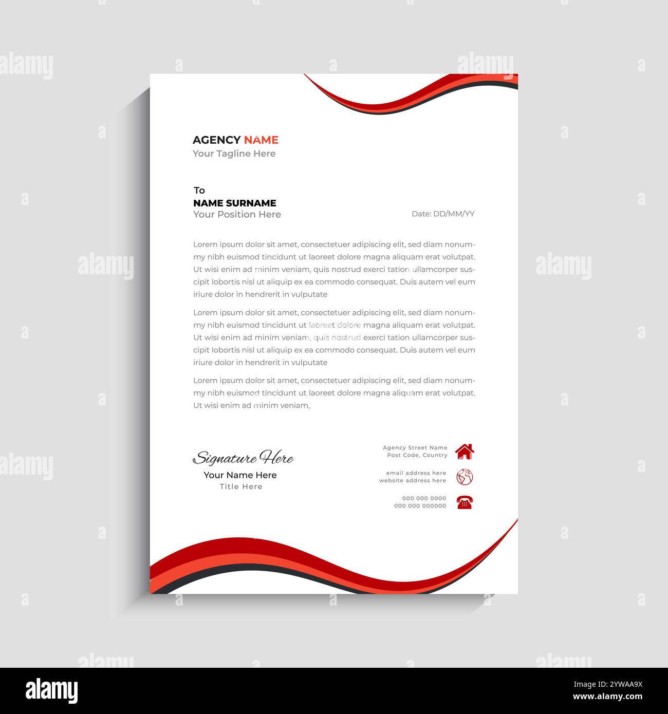 Professional Corporate Letterhead Template design Stock Vector Image