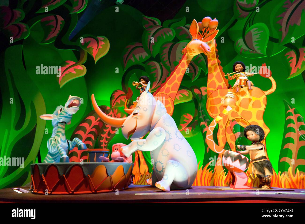 A scene taken inside It's a Small World, Old Mill boat ride located in ...