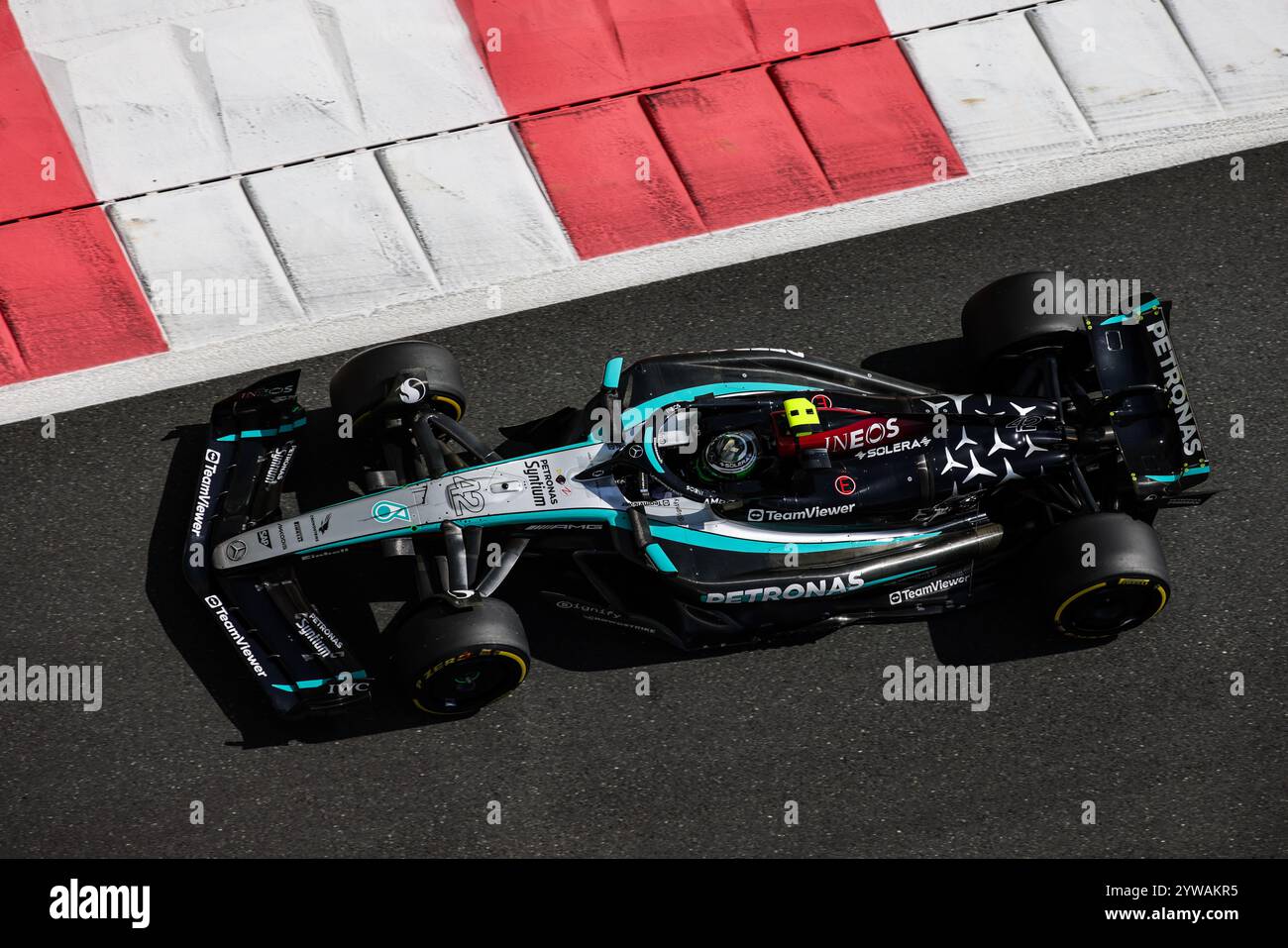 42 VESTI Frederik (den), Mercedes AMG F1 Team W15, action during the Formula 1 Abu Dhabi post