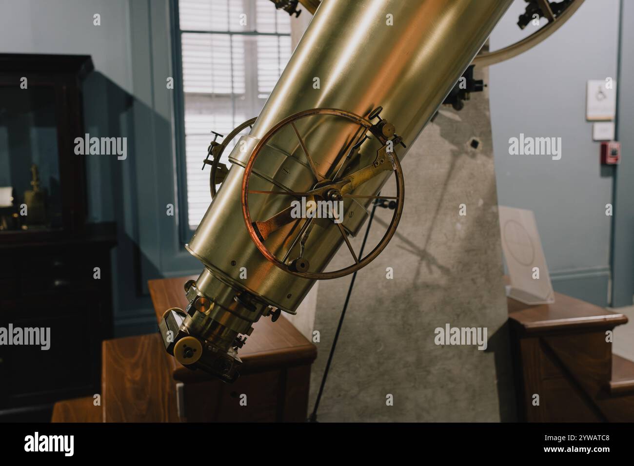 The Meridian Circle Telescope at the Judy and Stanley Frankel Detroit Observatory at the University of Michigan, Ann Arbor Michigan USA Stock Photo