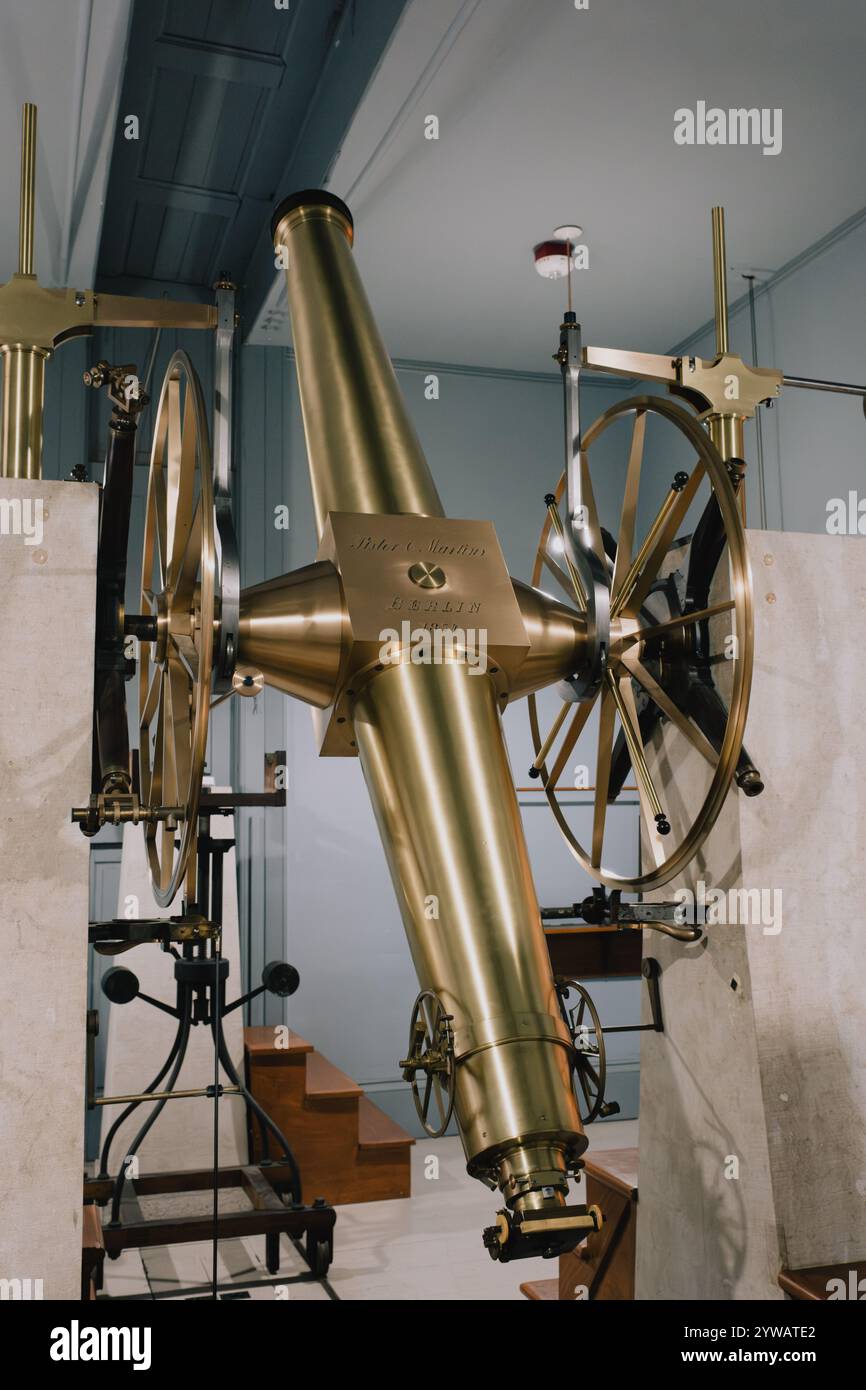 The Meridian Circle Telescope at the Judy and Stanley Frankel Detroit Observatory at the University of Michigan, Ann Arbor Michigan USA Stock Photo