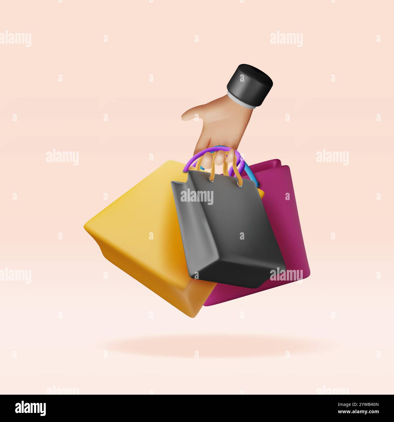 3D shopping bag in hand isolated Stock Vector Image & Art - Alamy
