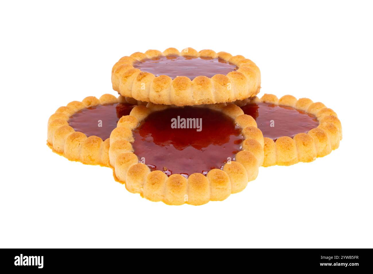 cookies with jam isolated on white background Stock Photo