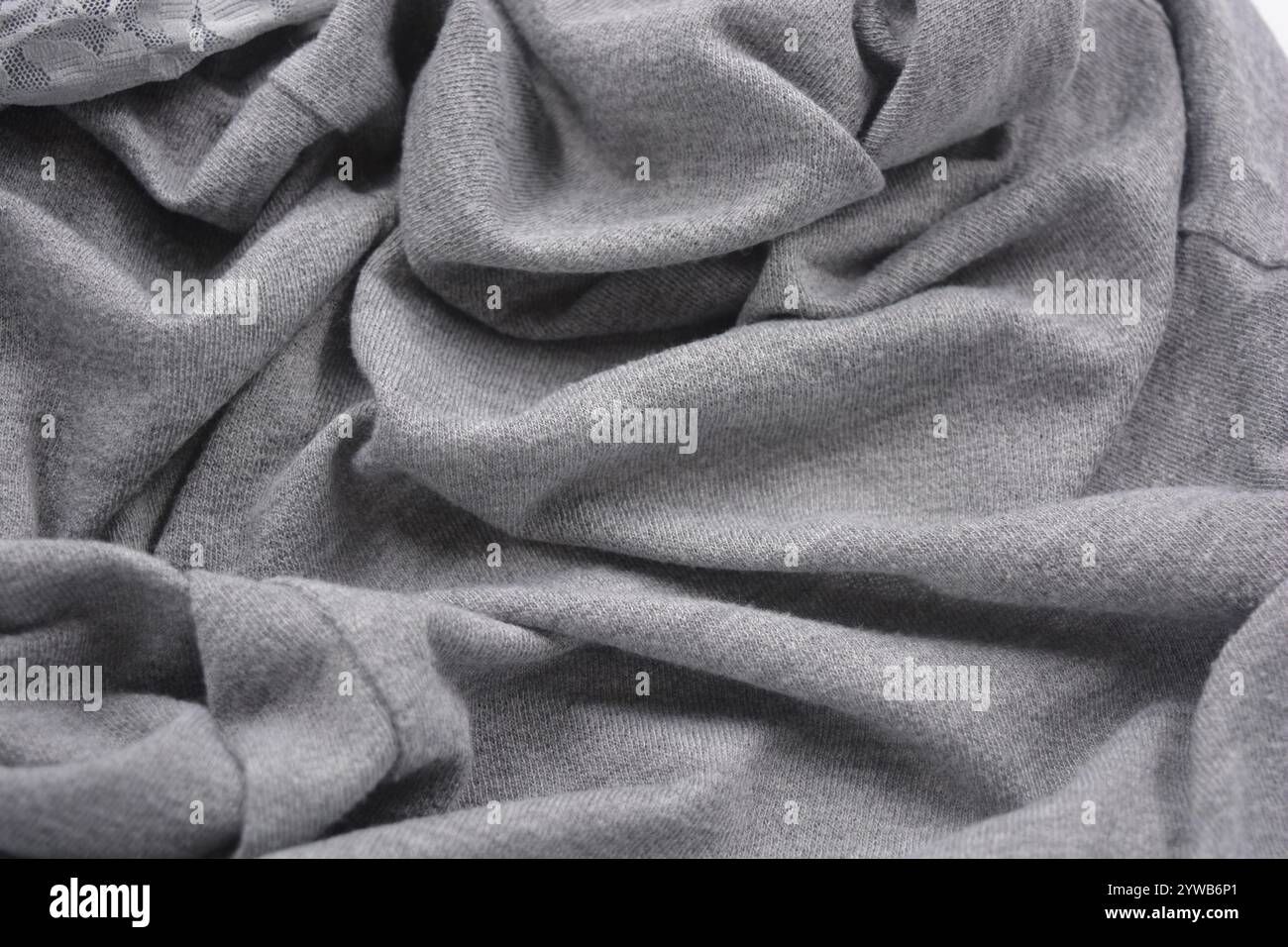 Unusual gray thin summer fabric. The synthetic, soft fabric is