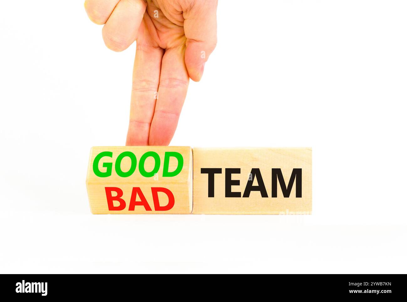Good or bad team symbol. Concept words Good team Bad team on wooden ...