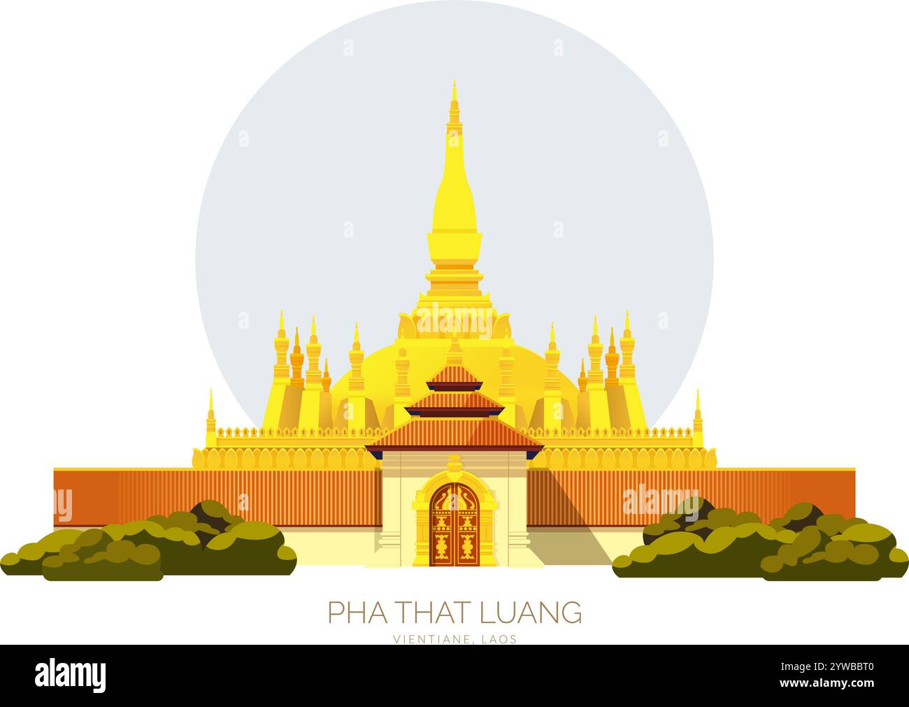 Pha That Luang Vientiane, Laos - Stock Illustration as EPS 10 File ...