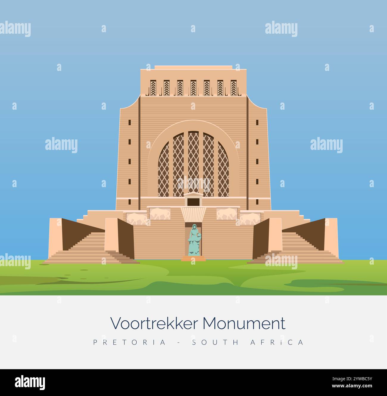 Voortrekker Monument in Pretoria - South Africa - Stock Illustration as ...