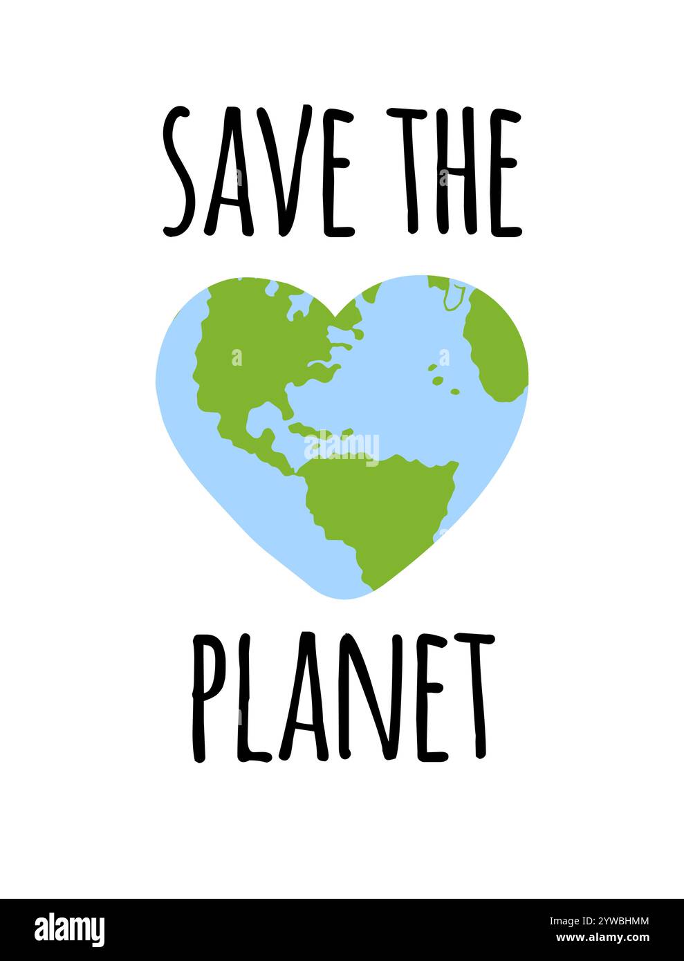 Vector hand drawn doodle sketch save the planet lettering text and ...