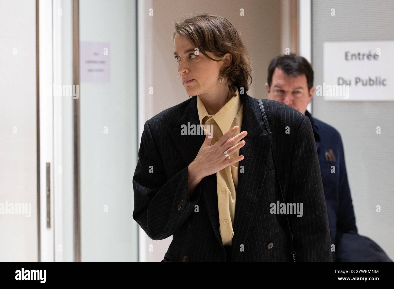 Paris, France. 10th Dec, 2024. French actress Adele Haenel waves at her ...