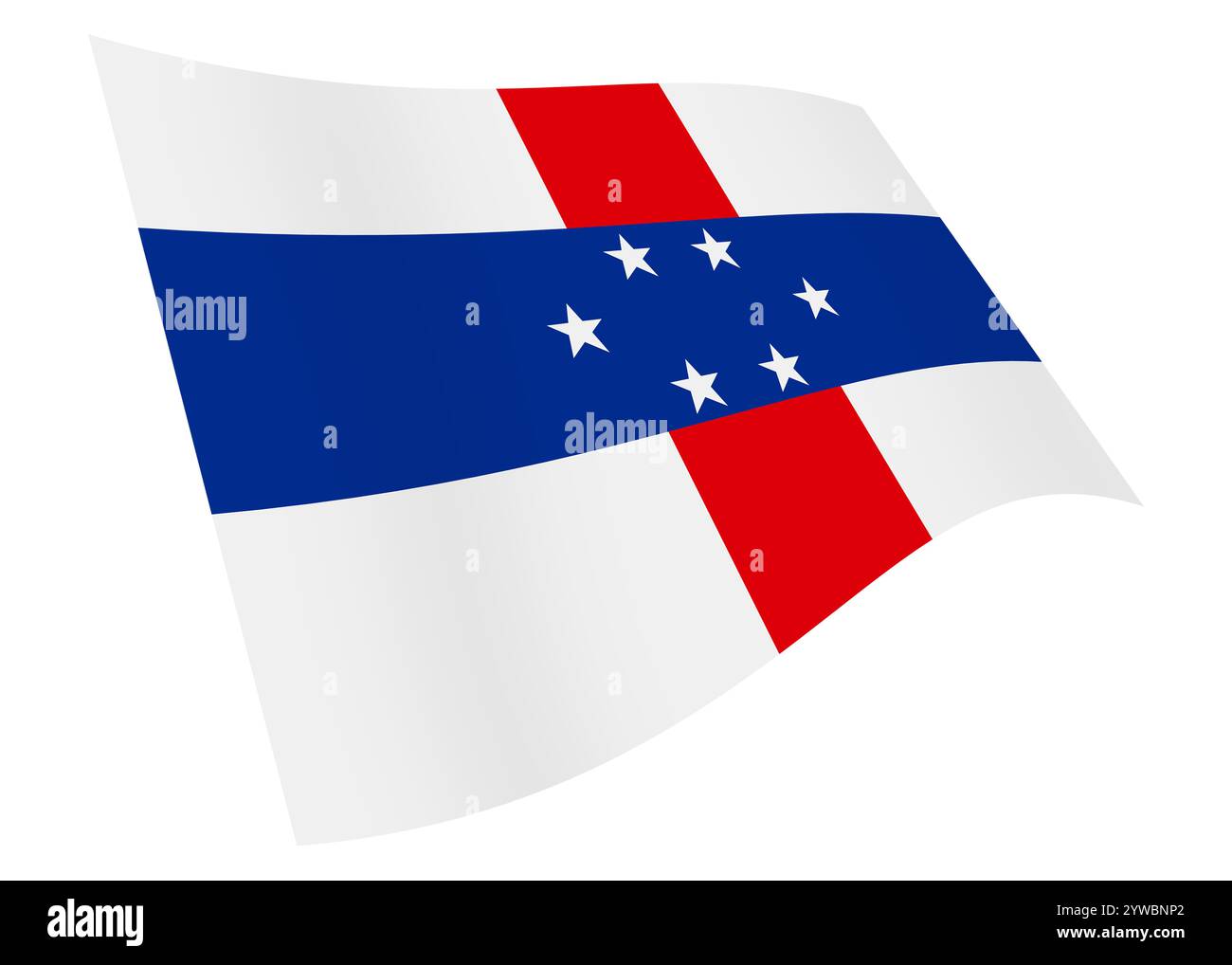 Netherlands Antilles waving flag graphic Stock Photo