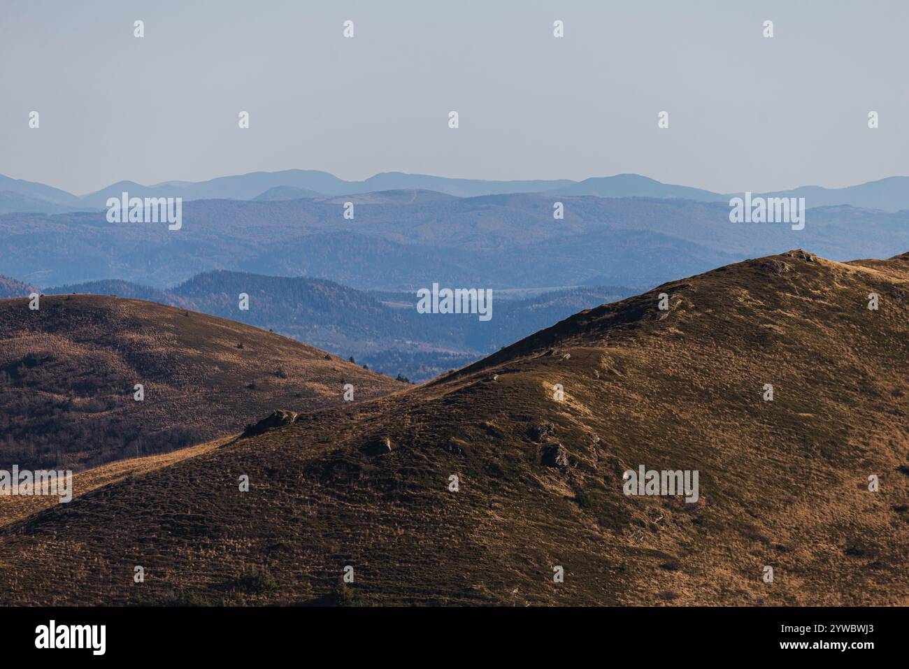 Autumn in Bieszczady Mountains, Poland. View from Bukowe Berdo Stock ...
