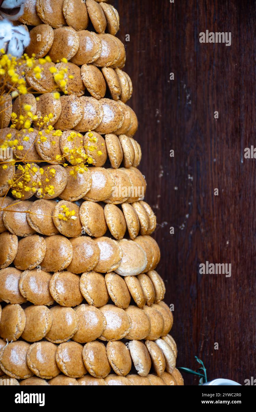 Almond macarons sweet pastries or cookies from Basque Country, France ...