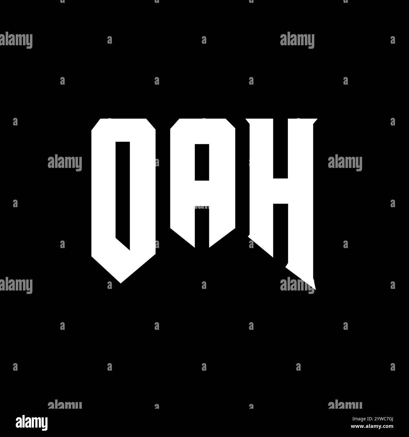 OAH letter logo design for technology company OAH logo design black