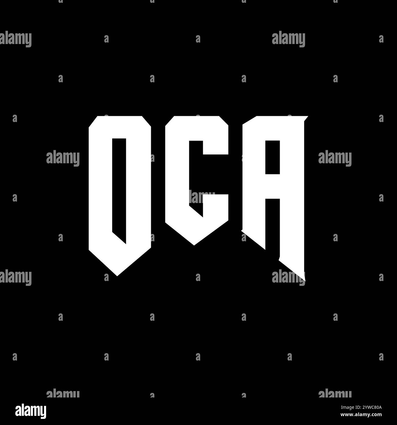 OCA letter logo design for technology company. OCA logo design black and white color combination. OCA logo, OCA vector, OCA design, OCA icon, OCA alph Stock Vector