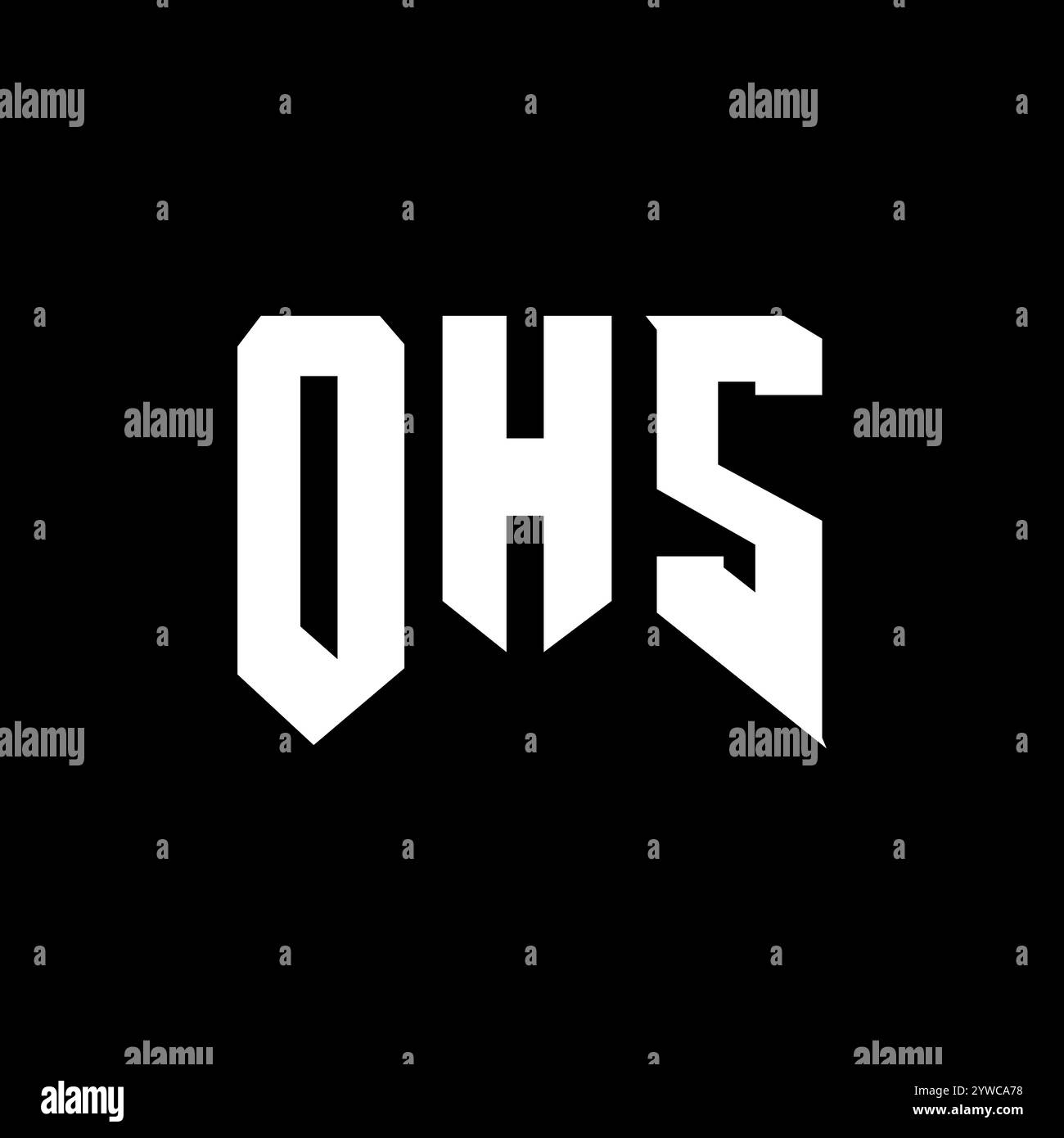 OHS letter logo design for technology company. OHS logo design black