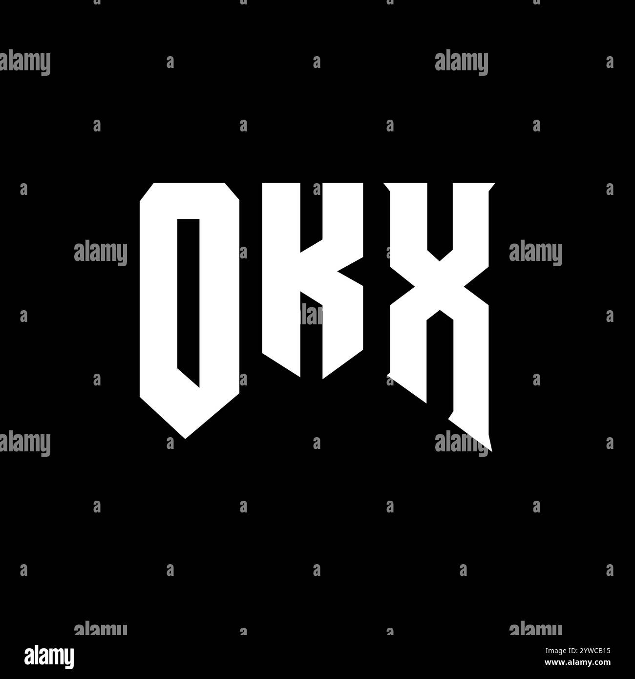 OKX letter logo design for technology company. OKX logo design black and white color combination. OKX logo, OKX vector, OKX design, OKX icon, OKX alph Stock Vector