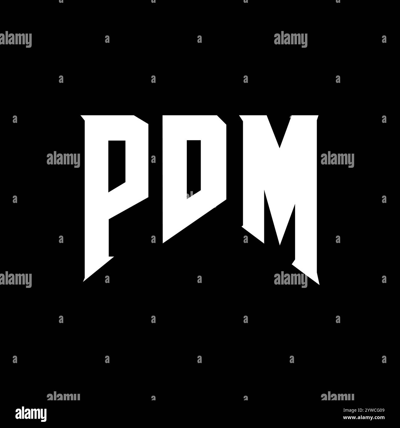 PDM letter logo design for technology company. PDM logo design black