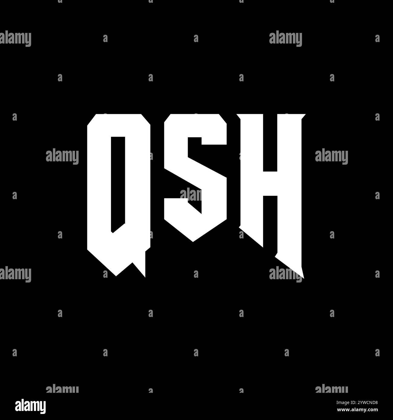 QSH letter logo design for technology company. QSH logo design black ...