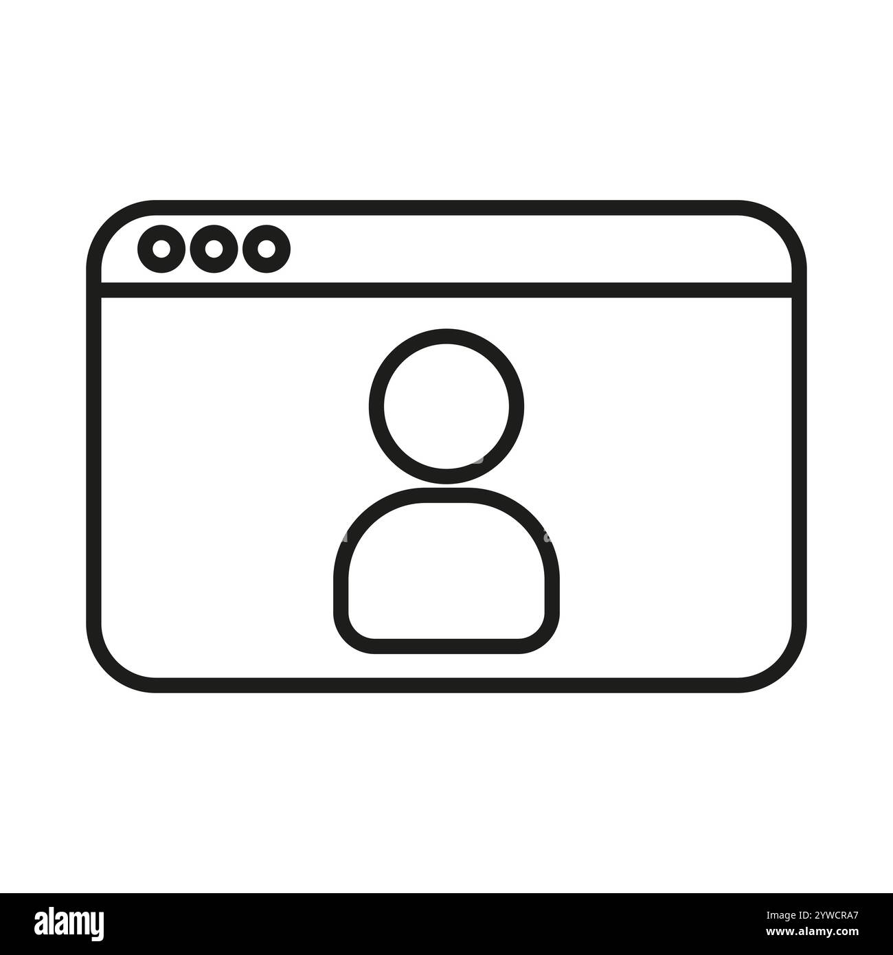 Profile window icon. User avatar interface. Minimalist browser window design. Vector illustration. Stock Vector