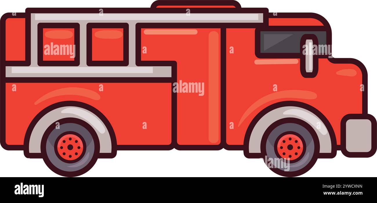 firefighter red truck Stock Vector Image & Art - Alamy