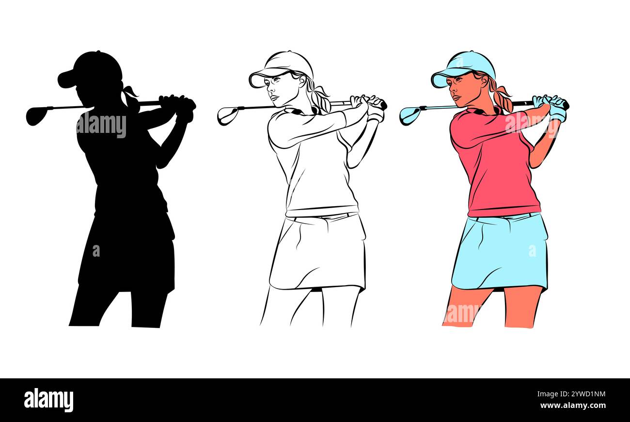 Silhouette of a woman playing golf Cut Out Stock Images \u0026 Pictures - Alamy, image size:1300x870