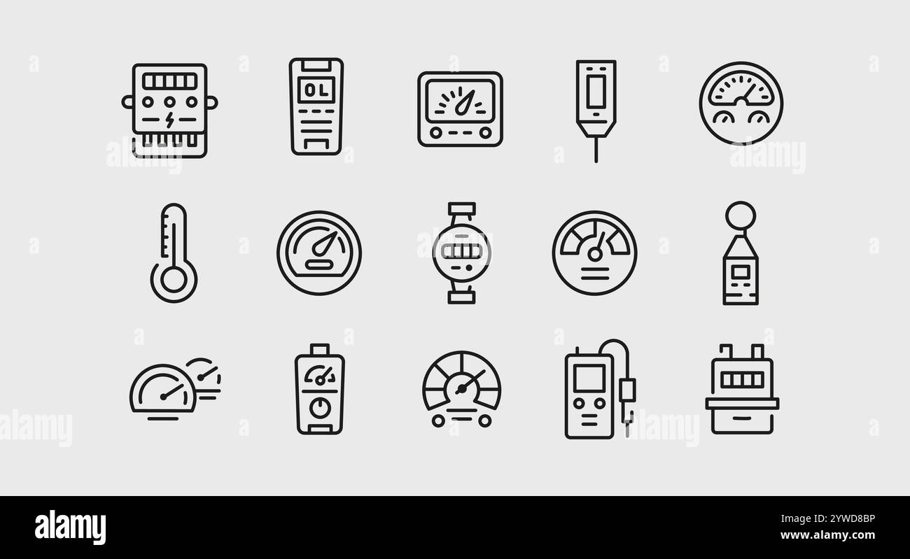 Meter Icons Set Stock Vector Image & Art - Alamy
