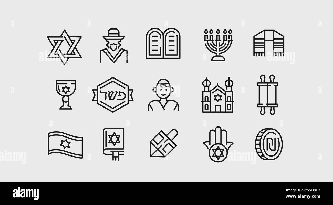 Israel icons Set Stock Vector Image & Art - Alamy