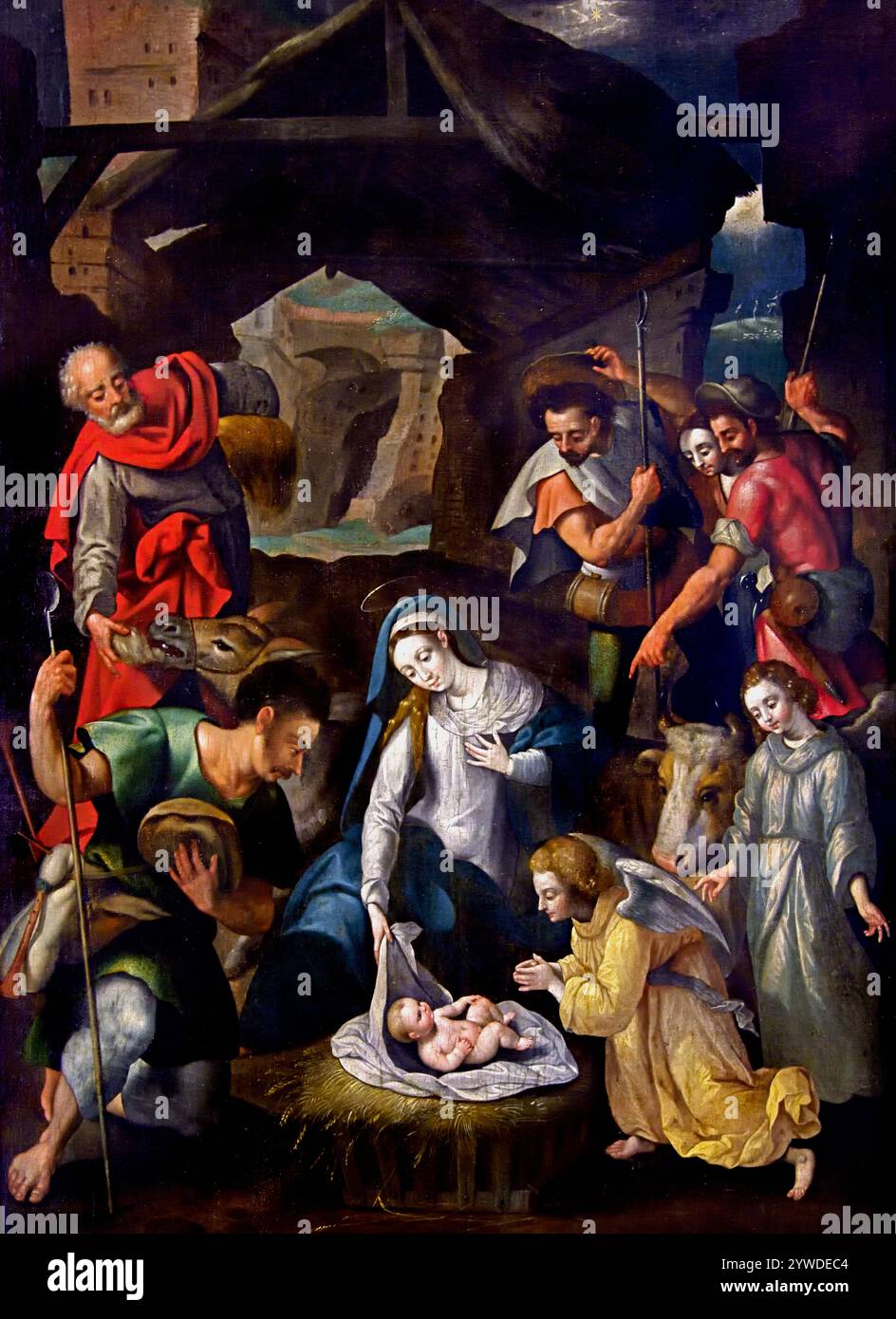 Adoration of the Shepherds by Anonymous Painter Antwerp 16th Century ...
