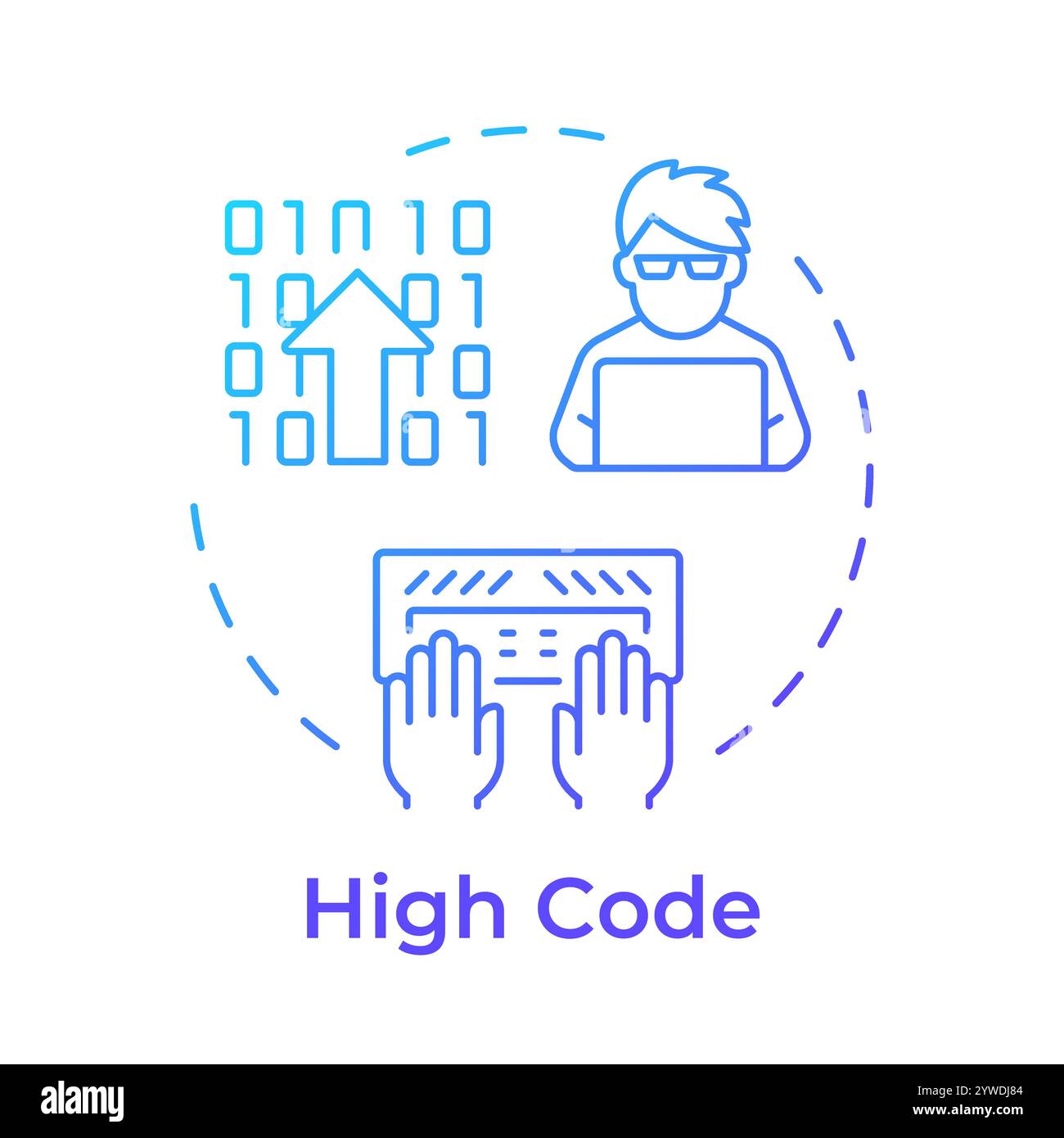 High code blue gradient concept icon Stock Vector
