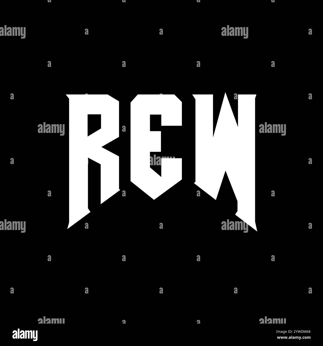 REW letter logo design for technology company. REW logo design black ...