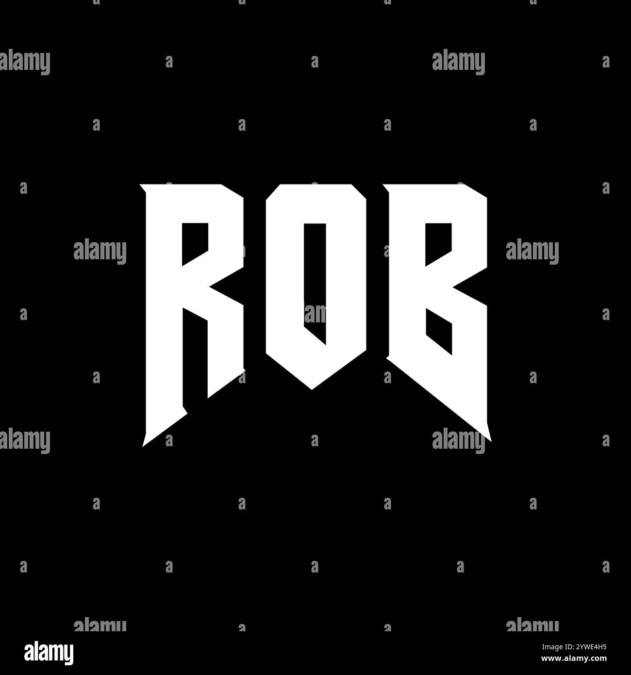 ROB letter logo design for technology company. ROB logo design black ...