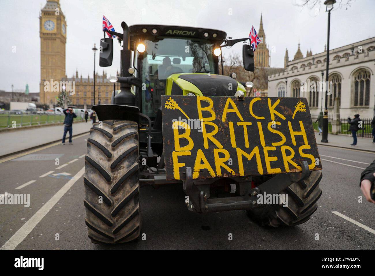 London, UK, 11th December 2024.The first tractors arrive in Westminster ...