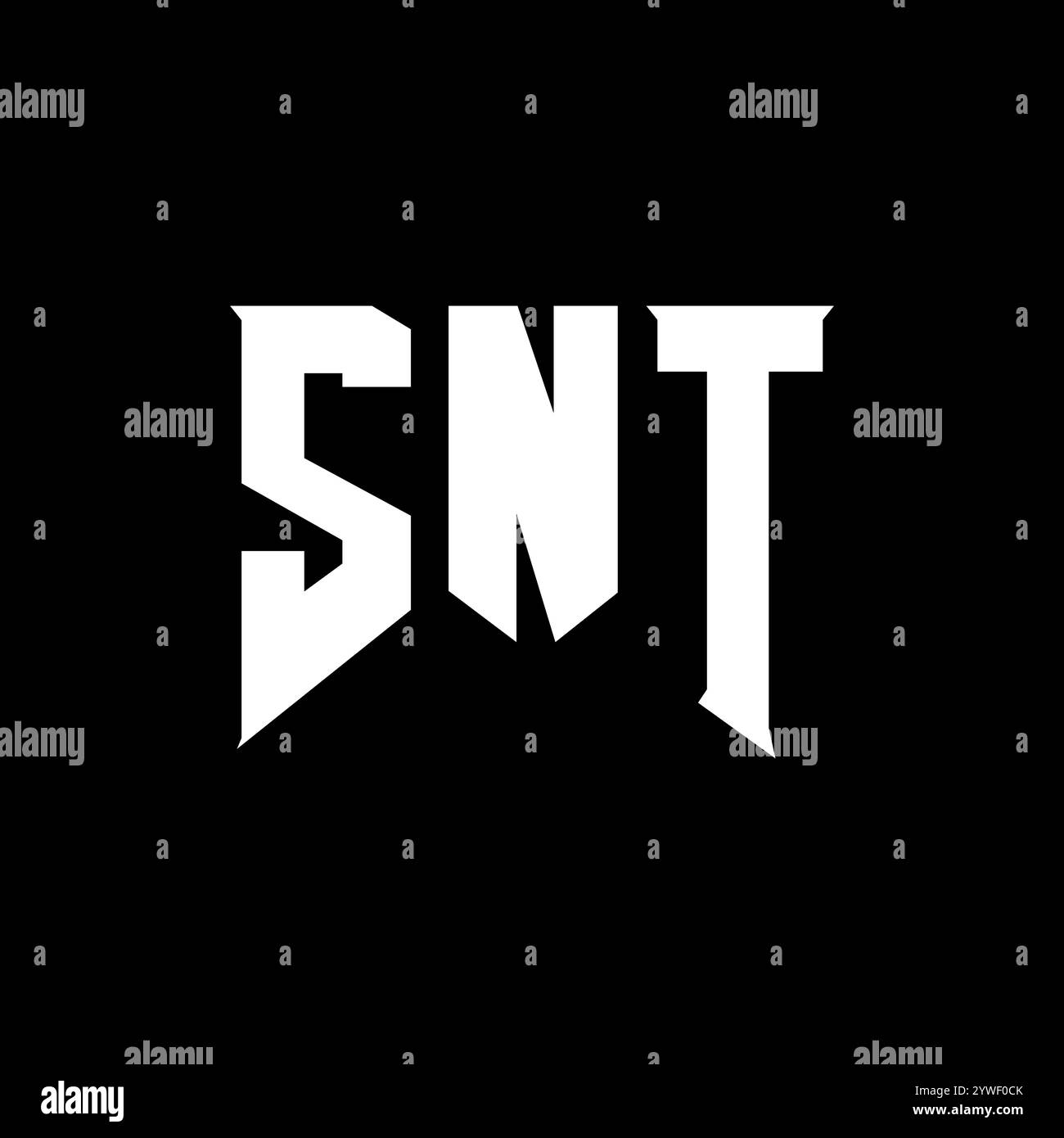 SNT letter logo design for technology company. SNT logo design black and white color combination. SNT logo, SNT vector, SNT design, SNT icon, SNT alph Stock Vector