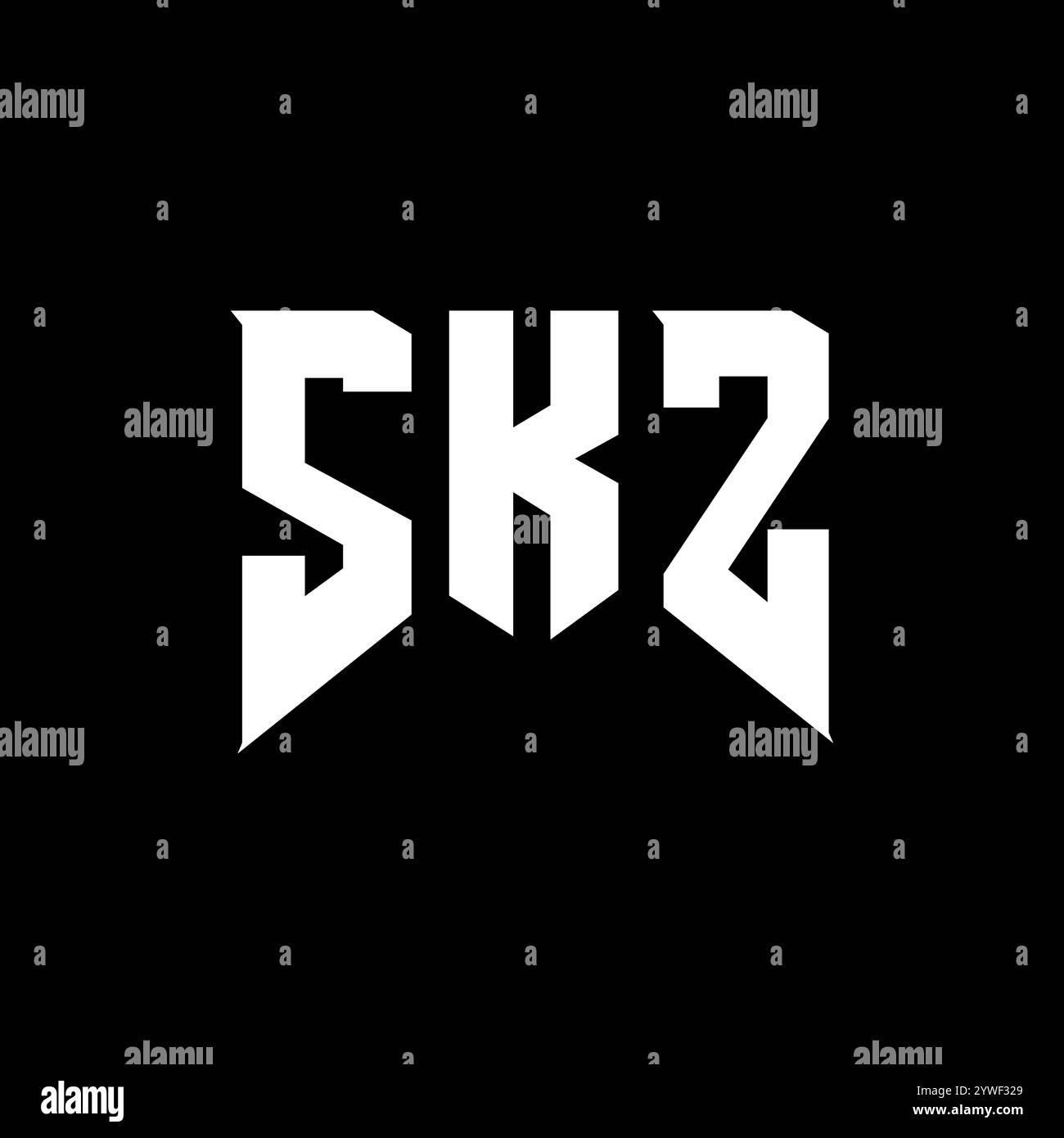 SKZ letter logo design for technology company. SKZ logo design black