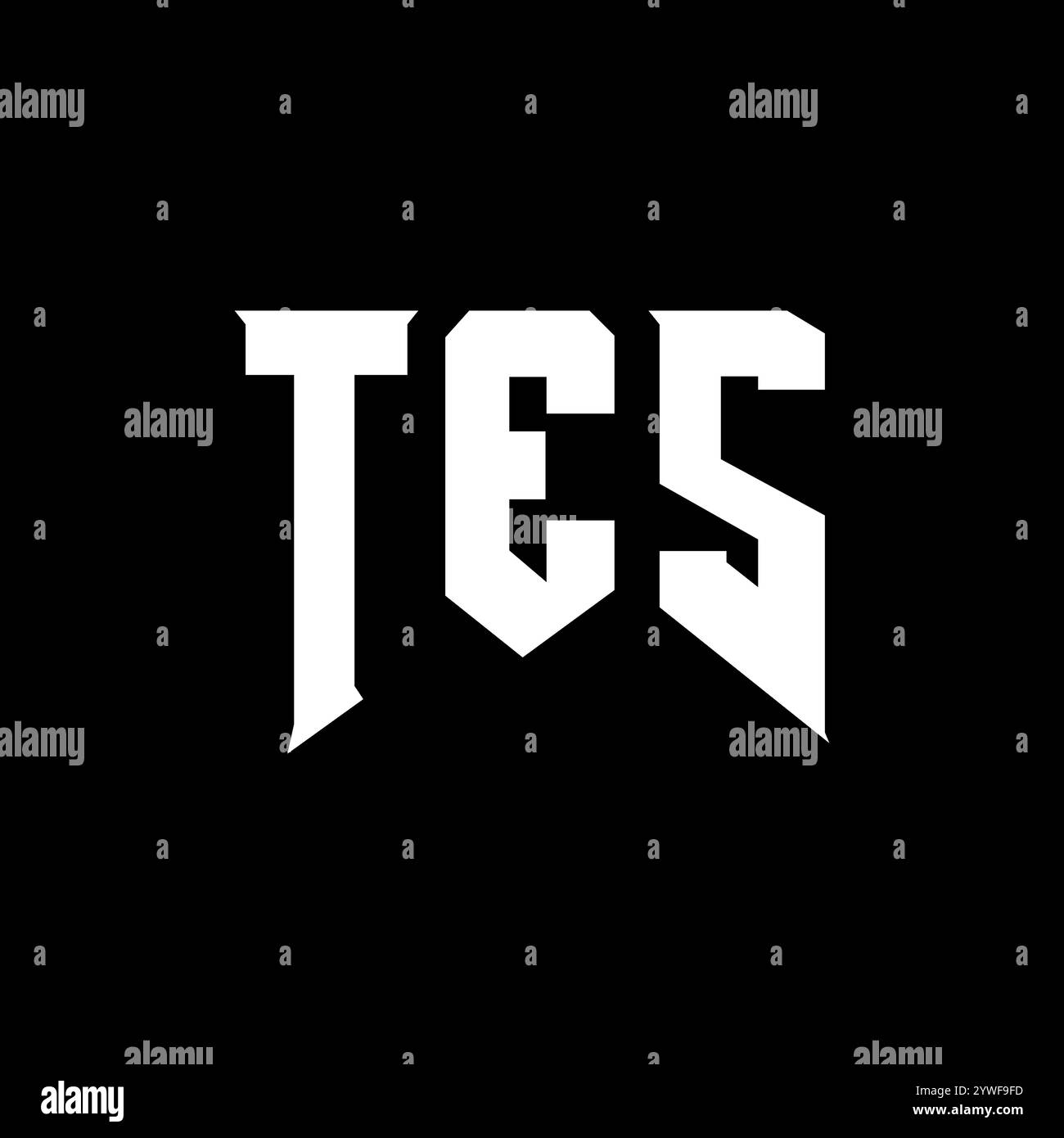 TES letter logo design for technology company TES logo design black