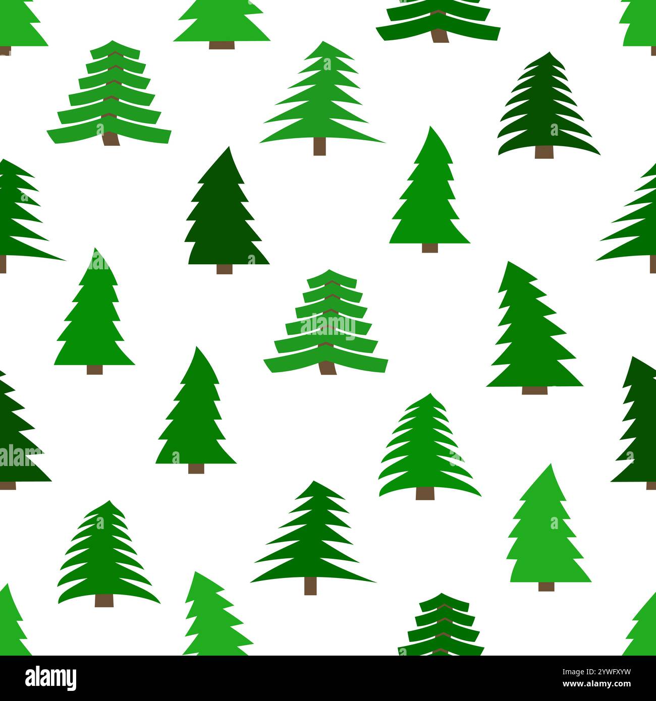 Seamless pattern with spruces on white background. Vector illustration Stock Vector