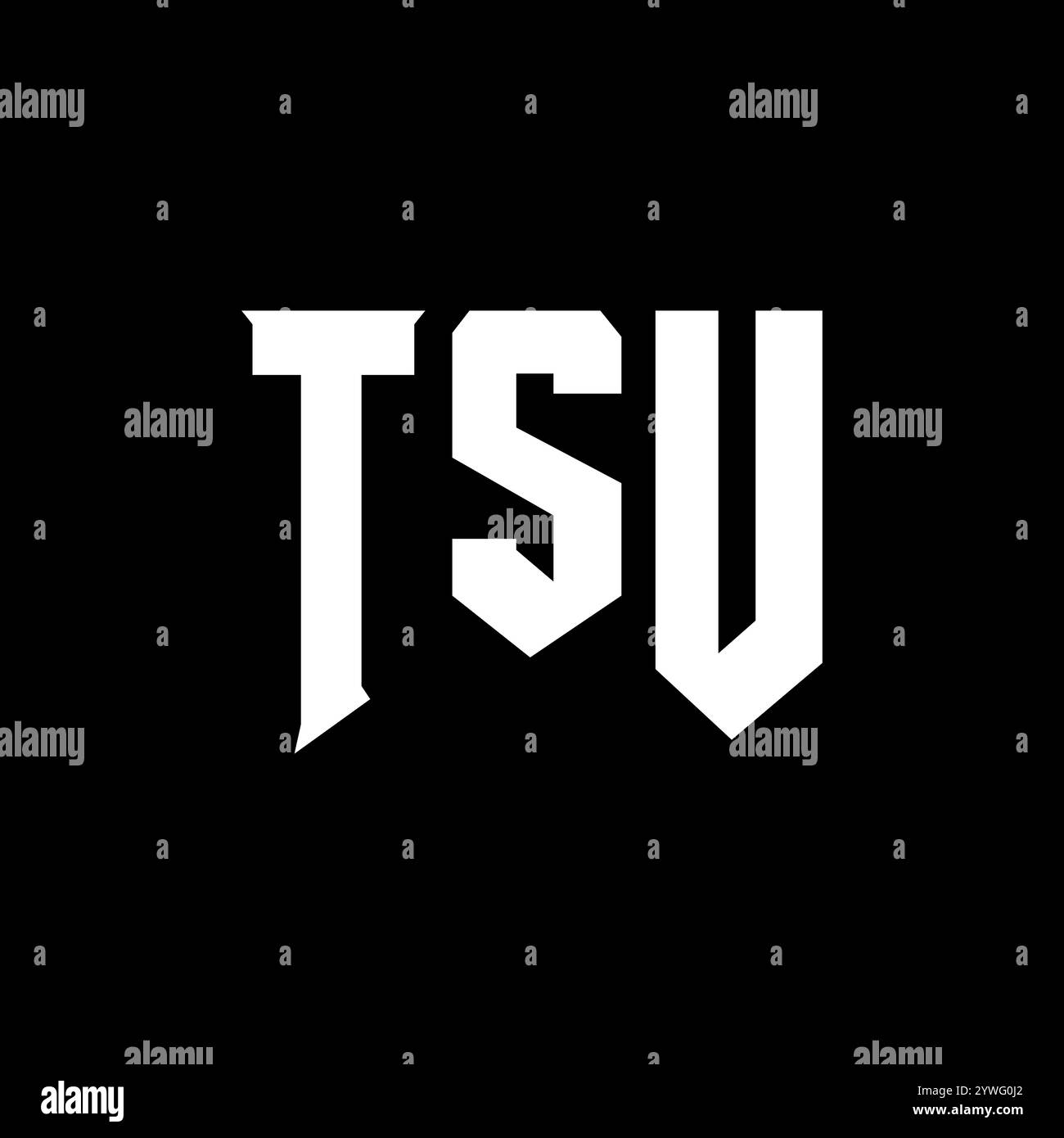 TSU letter logo design for technology company. TSU logo design black