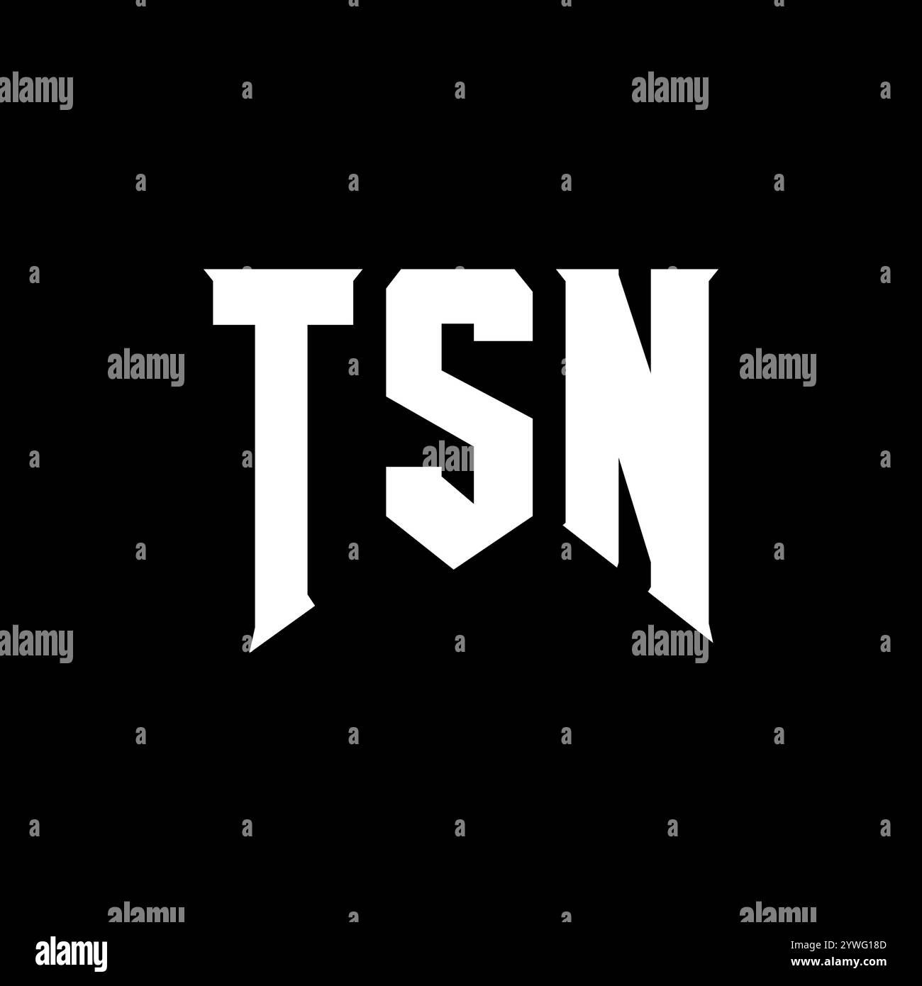 TSN letter logo design for technology company. TSN logo design black and white color combination. TSN logo, TSN vector, TSN design, TSN icon, TSN alph Stock Vector