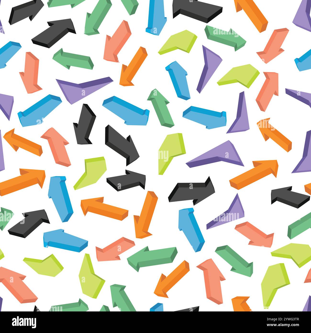 Seamless pattern with colorful isometric arrows. Vector illustration ...