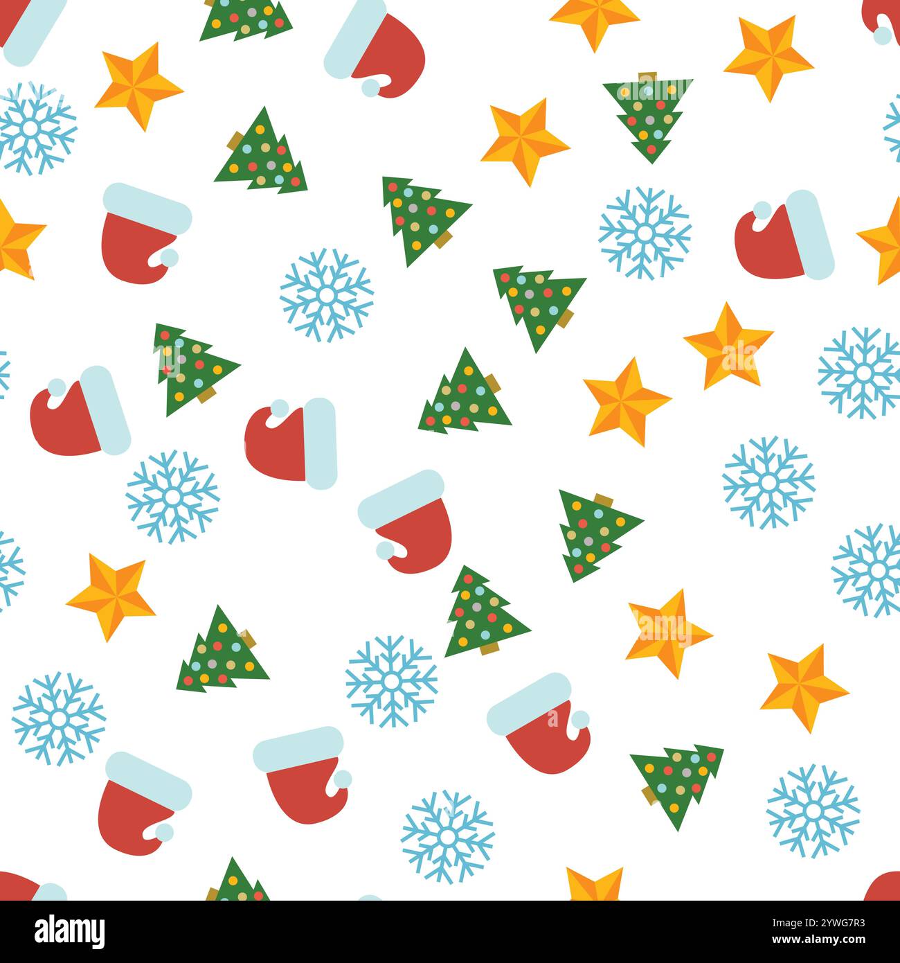 Christmas Seamless Pattern with icons in flat style. Vector ...