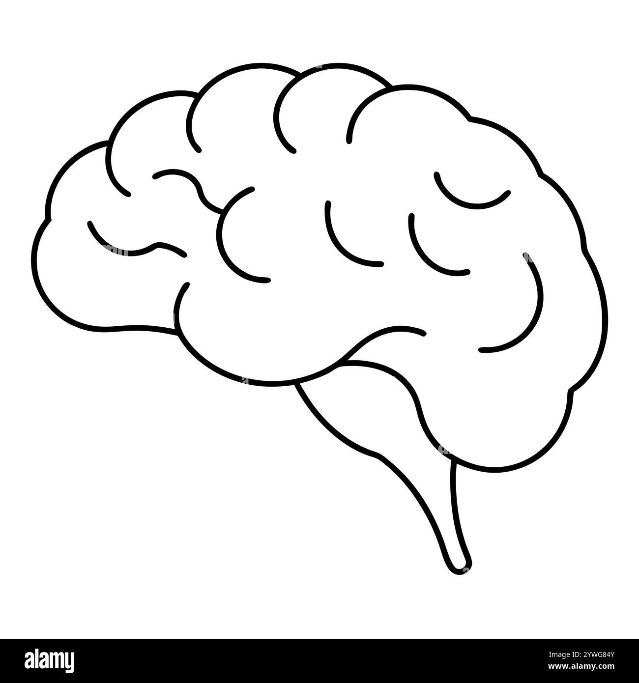 Continuous one line drawing of human brain line art vector illustration Stock Vector