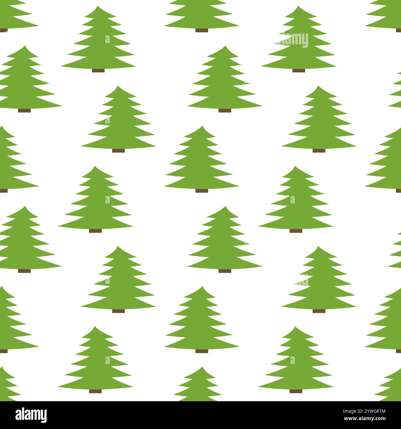 Seamless pattern with spruces on white background. Vector illustration Stock Vector