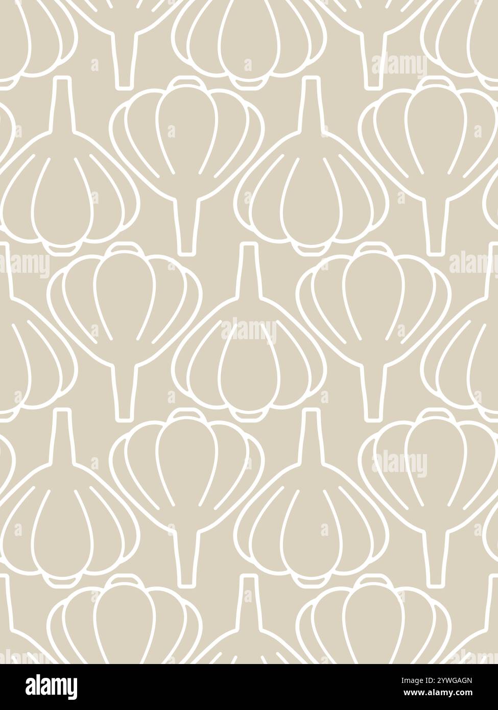 Garlic pattern seamless. Vegetable background. Vegetables texture Stock Vector