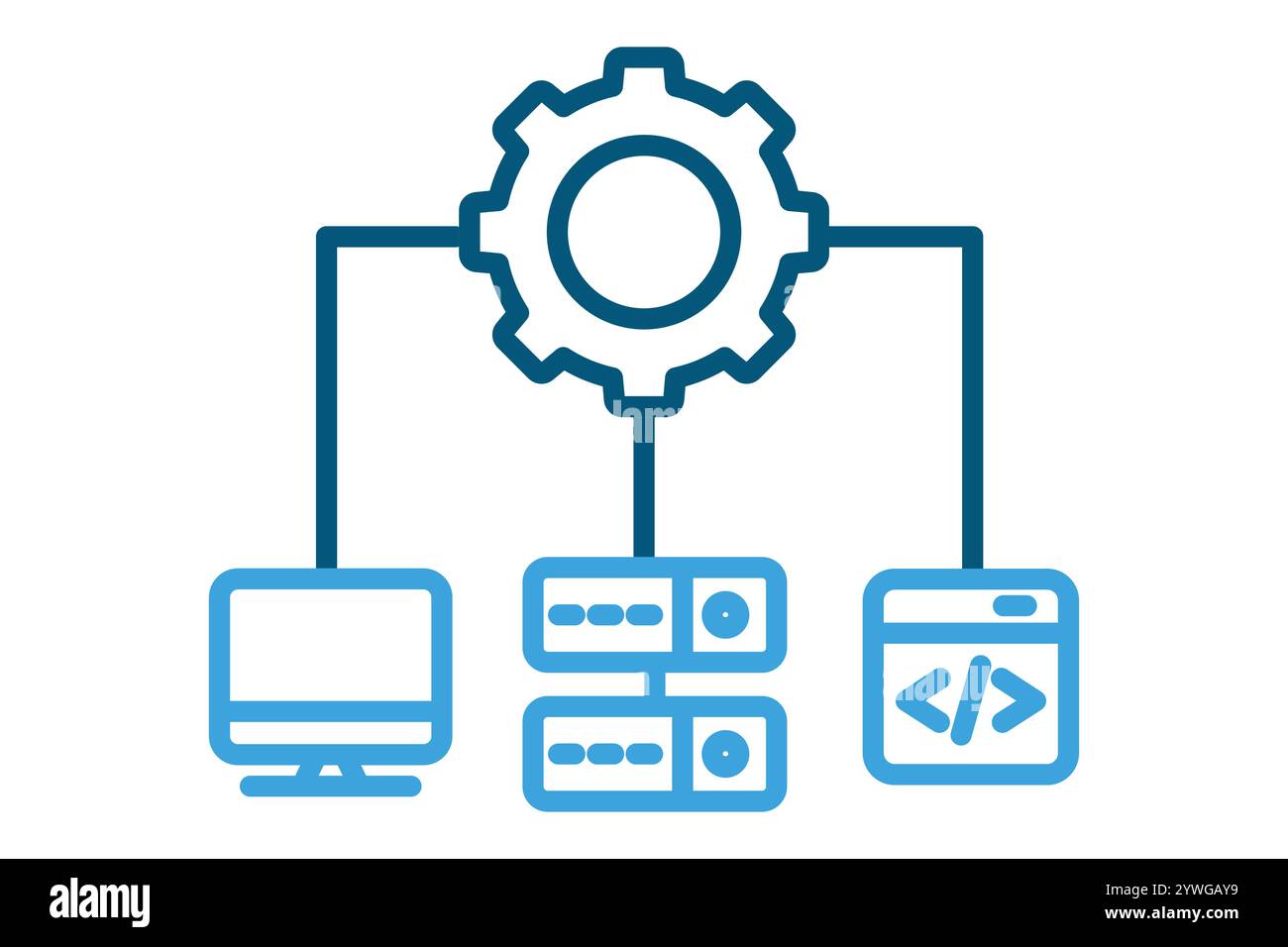IT infrastructure icon. line icon style. icon related to technology. IT ...