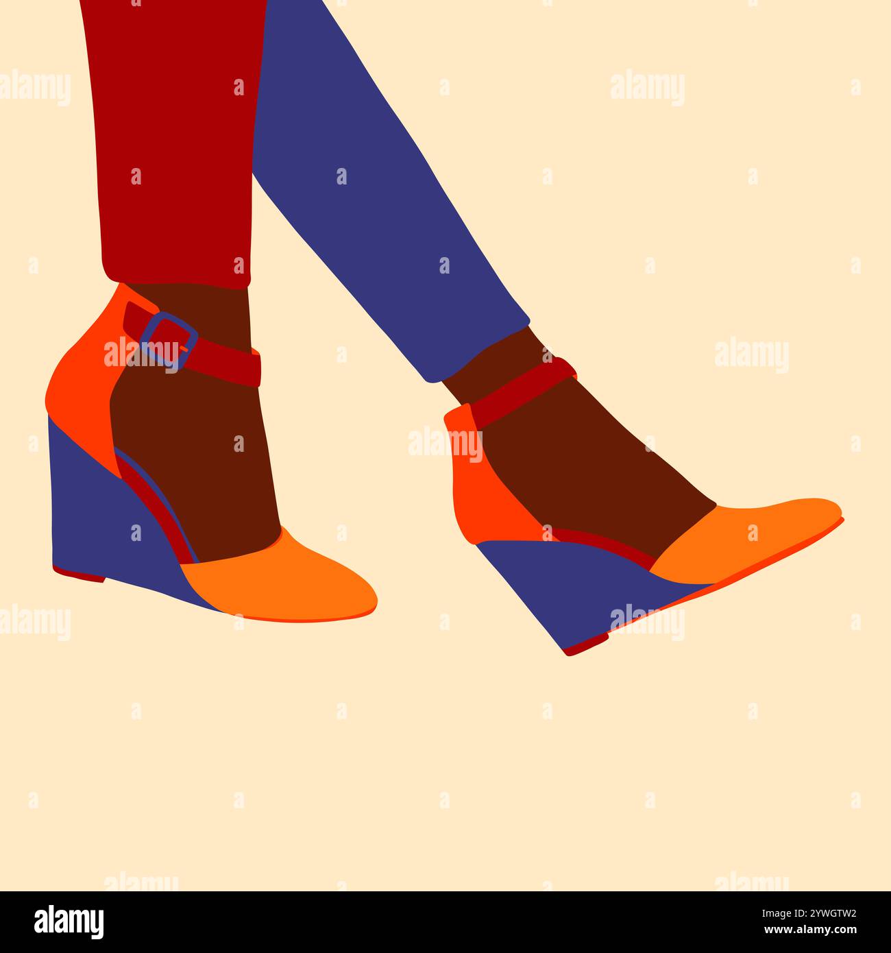 Vector illustration of simple female shoes Stock Photo - Alamy