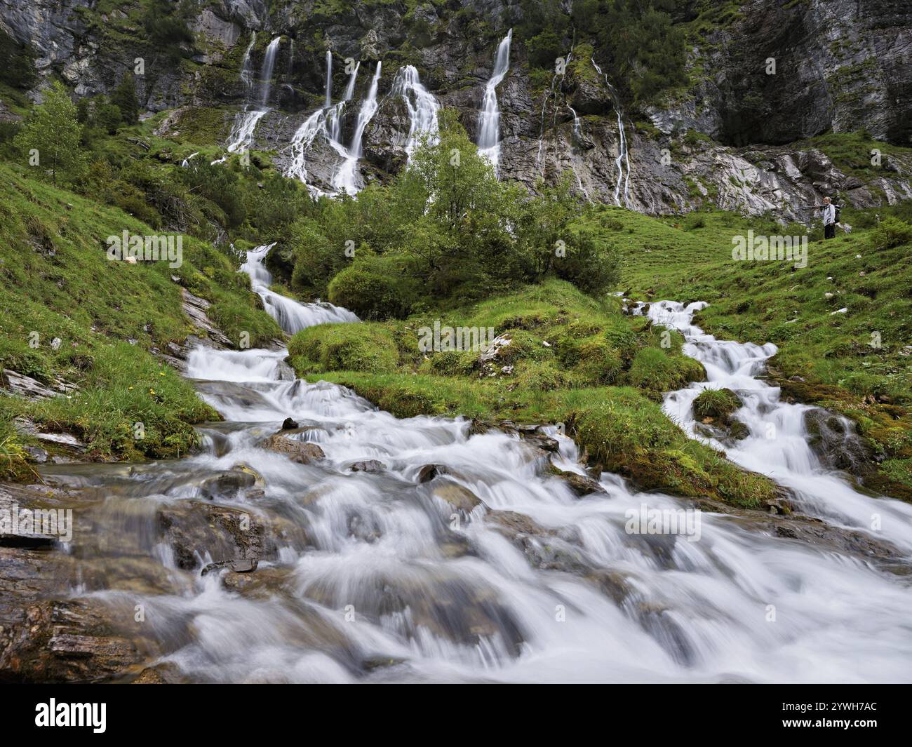 Cascades from the Jungibach Falls, Gental, Canton Bern, Switzerland, Europe Stock Photo