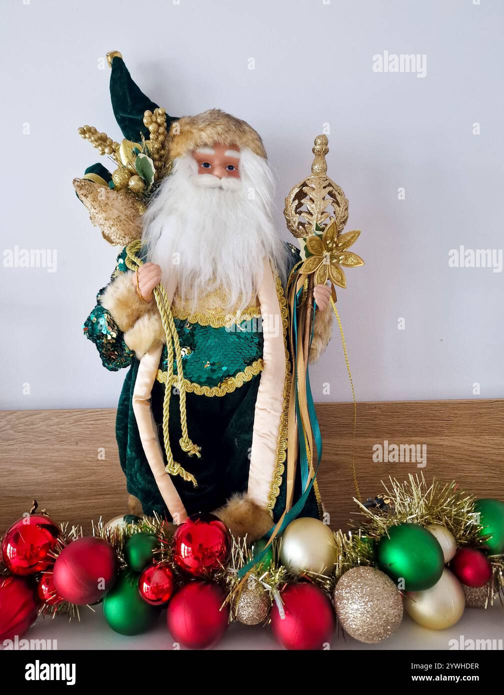 santa dressed in green Claus Victorian Father Christmas costume at Victorian Festival of Christmas at Portsmouth, Hampshire, England UK in December Stock Photo High Cover 2025 w13