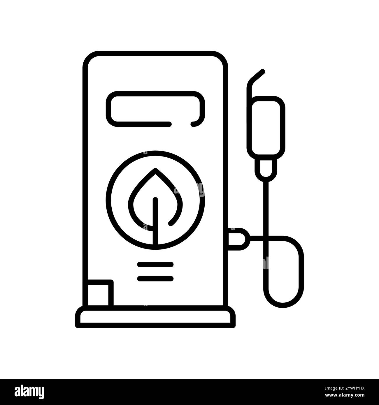 Biofuel black line icon. Vector isolated element. Editable stroke. Stock Vector