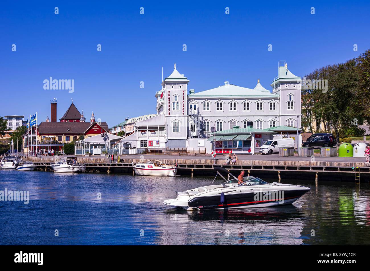 Maritime ambience and waterfront, harbour of Strömstad, Bohuslän ...